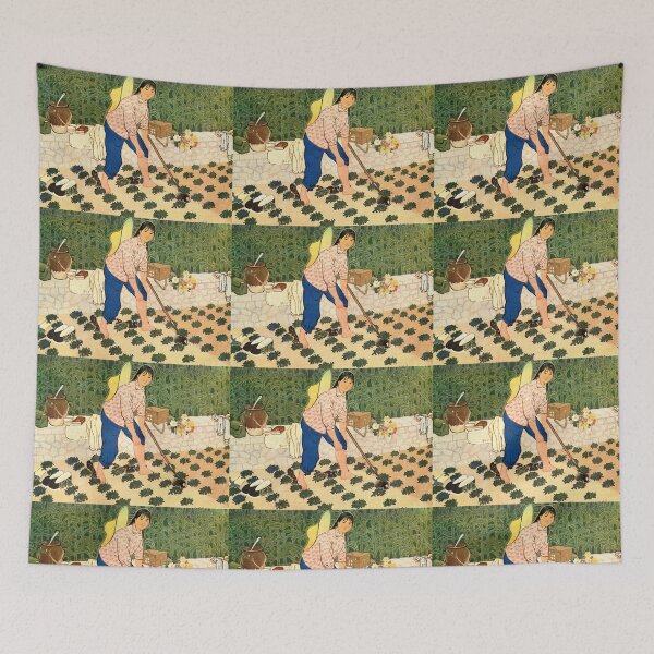 Item preview, Vintage 1950s Chinese Female Farmer Art Print designed and sold by FriendsClub.