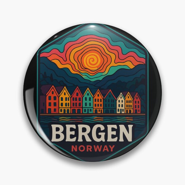 Item preview, Bergen Cityscape Norway Trippy Travel designed and sold by TomFrontierArt.
