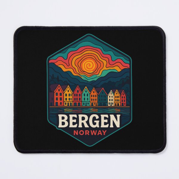 Item preview, Bergen Cityscape Norway Trippy Travel designed and sold by TomFrontierArt.