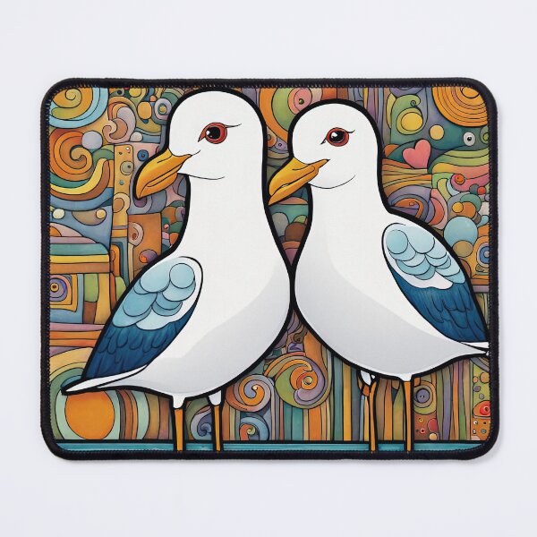Item preview, Folk Art Two Seagulls wearing hoodies walk into a bar designed and sold by Colin Bentham.
