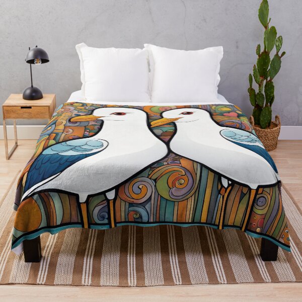 Item preview, Folk Art Two Seagulls wearing hoodies walk into a bar designed and sold by Colin Bentham.