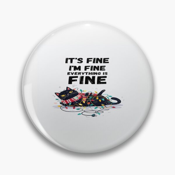 Item preview, Funny Christmas Cat Cartoon – 'It’s Fine' Holiday Chaos Quote designed and sold by Bright Nest Studio.