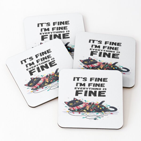 Item preview, Funny Christmas Cat Cartoon – 'It’s Fine' Holiday Chaos Quote designed and sold by Bright Nest Studio.
