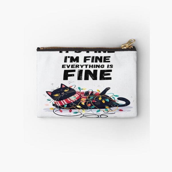 Item preview, Funny Christmas Cat Cartoon – 'It’s Fine' Holiday Chaos Quote designed and sold by Bright Nest Studio.