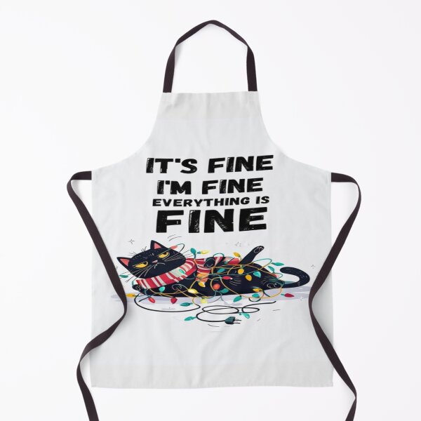 Item preview, Funny Christmas Cat Cartoon – 'It’s Fine' Holiday Chaos Quote designed and sold by Bright Nest Studio.
