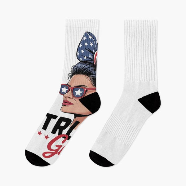 Item preview, Trump Girl Messy Bun Sunglasses USA Flag Trump Election  designed and sold by RsFilsingerArt.