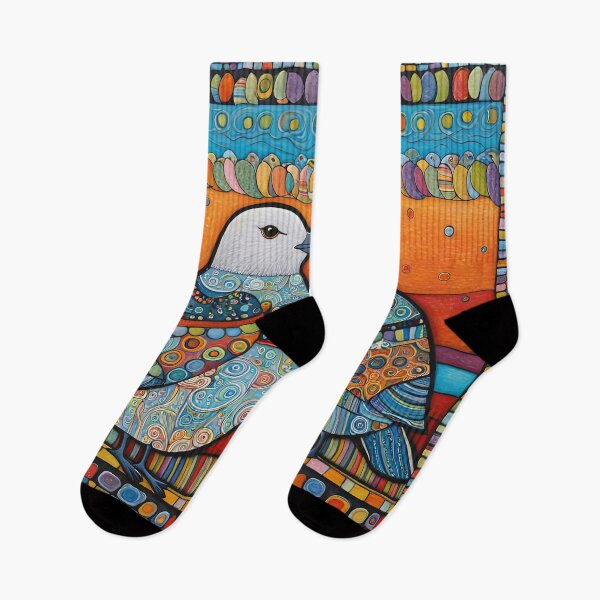 Item preview, Folk Art Two Seagulls wearing hoodies walk into a bar designed and sold by Colin Bentham.