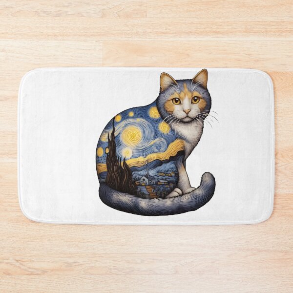 Item preview, Line Art Cat - Van Gogh Painting Style designed and sold by Studio23:45.