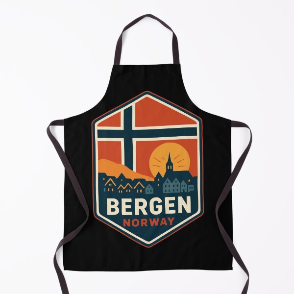 Item preview, Bergen Skyline Norway Retro Travel designed and sold by TomFrontierArt.