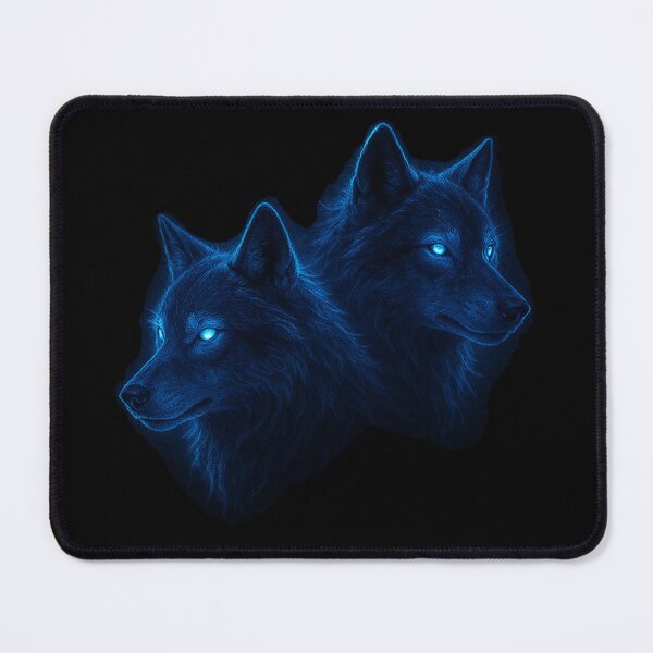 Item preview, Two Blue Lamionous Wolves - Glowing Spirit Animals in Cracked 3D Background designed and sold by GringoSila.