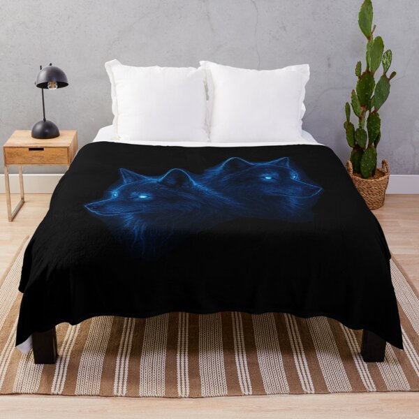 Item preview, Two Blue Lamionous Wolves - Glowing Spirit Animals in Cracked 3D Background designed and sold by GringoSila.