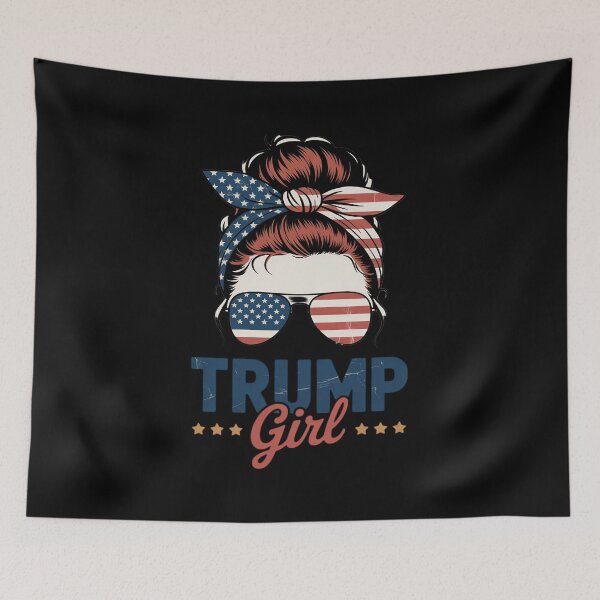 Item preview, Trump Girl Messy Bun Trump 2024 Election American Flag5  designed and sold by RsFilsingerArt.