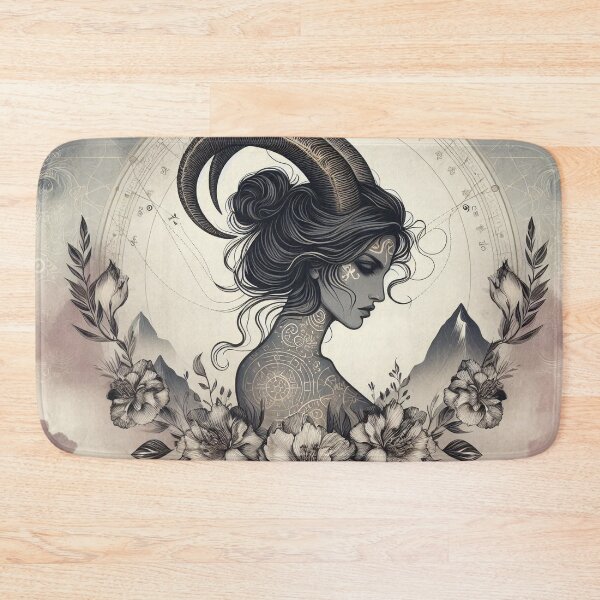Item preview, Capricorn – Dark Realistic Zodiac Illustration designed and sold by Roberta Calabrese.
