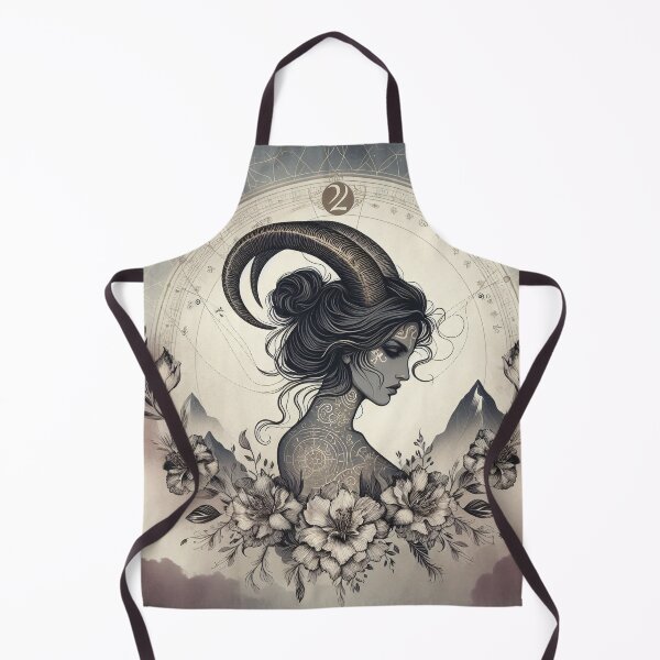 Item preview, Capricorn – Dark Realistic Zodiac Illustration designed and sold by Roberta Calabrese.