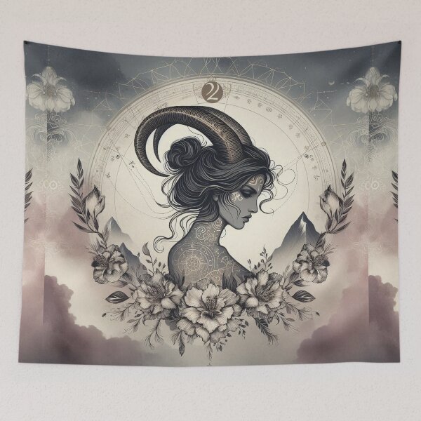 Item preview, Capricorn – Dark Realistic Zodiac Illustration designed and sold by Roberta Calabrese.