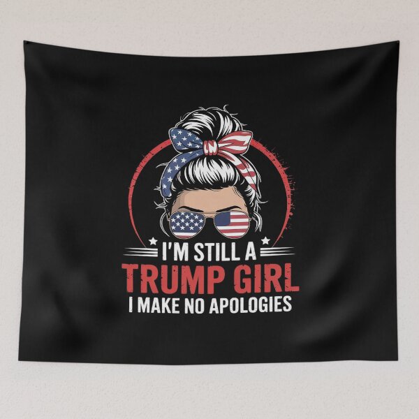 Item preview, Trump Girl Messy Bun Trump 2024 USA American Flag  designed and sold by RsFilsingerArt.