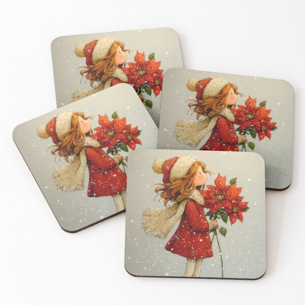 Item preview, Snowfall with a Holiday Poinsettia designed and sold by daila70.
