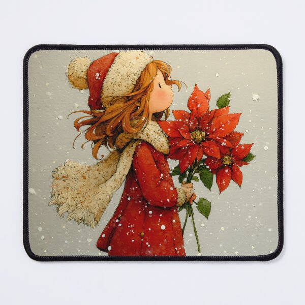 Item preview, Snowfall with a Holiday Poinsettia designed and sold by daila70.