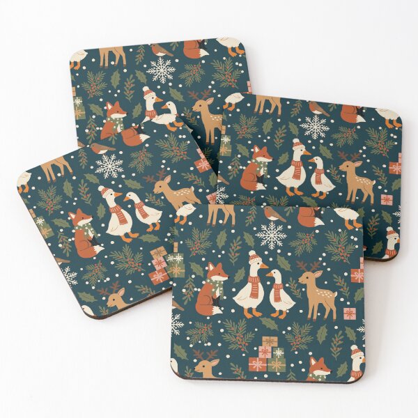 Item preview, Christmas Woodland Creatures Pattern in Holiday theme designed and sold by Studio Pico.