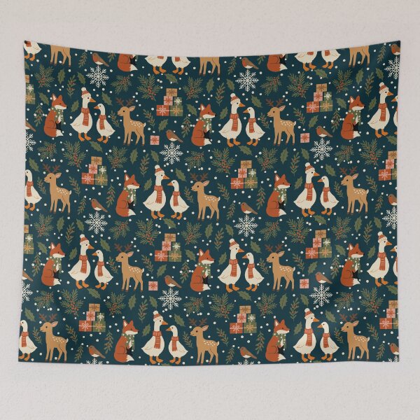 Item preview, Christmas Woodland Creatures Pattern in Holiday theme designed and sold by Studio Pico.