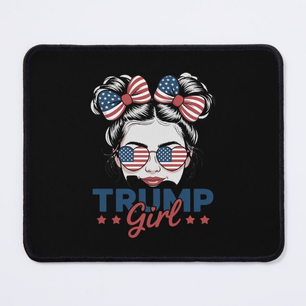 Item preview, Trump Girl Messy Bun Trump Election American Flag4 designed and sold by RsFilsingerArt.