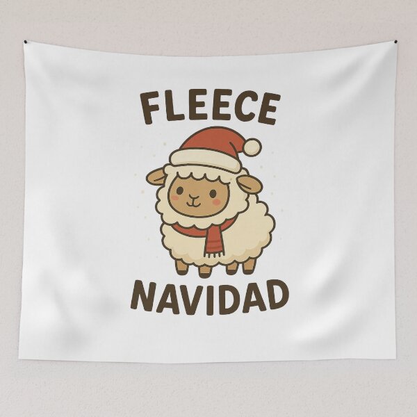 Item preview, Cute Kawaii Christmas Sheep – Fleece Navidad – Funny Holiday Animal Illustration designed and sold by WustarDesigns.