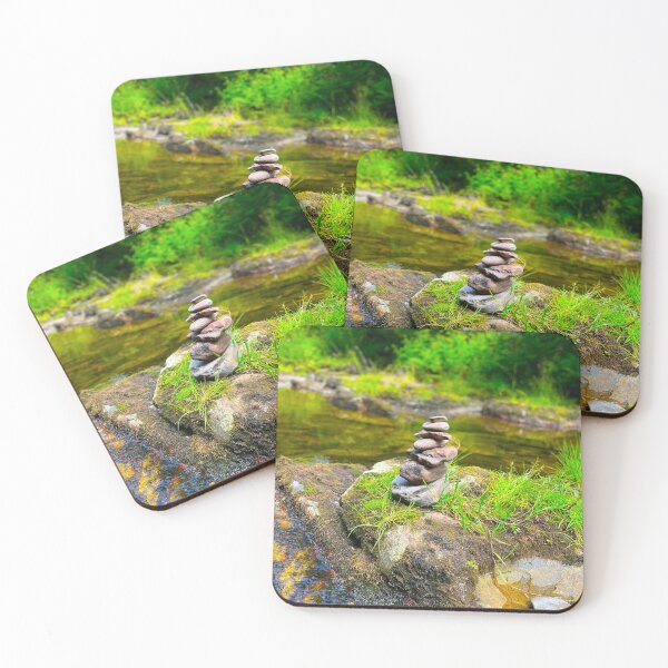 Item preview, Stacked Up Natural Stones Rocks Pebbles Balance Zen Cairn River Nature Rock Stacking designed and sold by Crystal Signs.