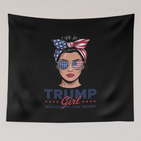 Item preview, Trump Girl Messy Bun USA Flag Mississippi For Trump  designed and sold by RsFilsingerArt.
