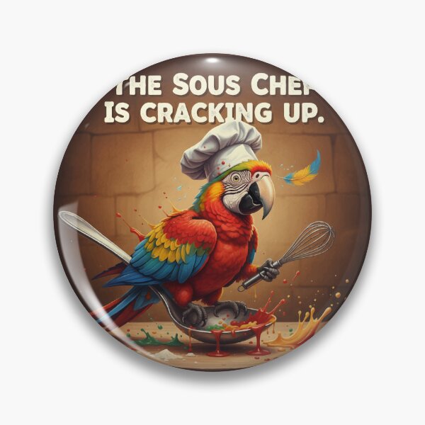 Item preview, Sous Chef Cracking Up | Cooking Parrot designed and sold by SillyPawsStudio.