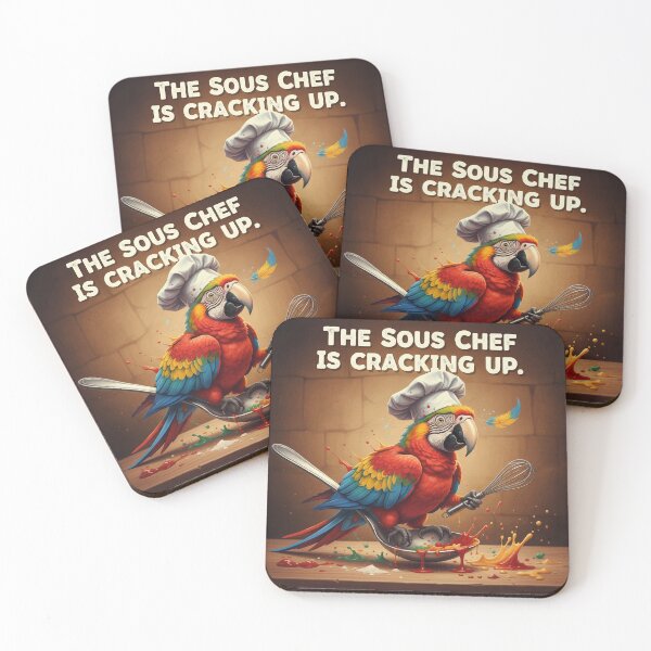 Item preview, Sous Chef Cracking Up | Cooking Parrot designed and sold by SillyPawsStudio.