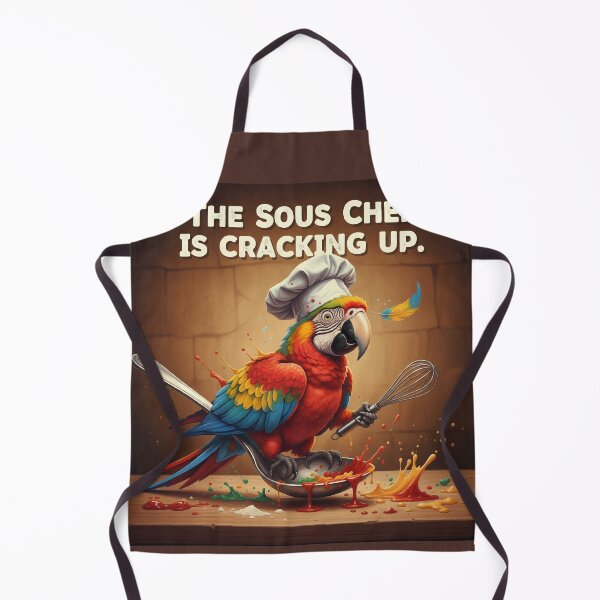 Item preview, Sous Chef Cracking Up | Cooking Parrot designed and sold by SillyPawsStudio.