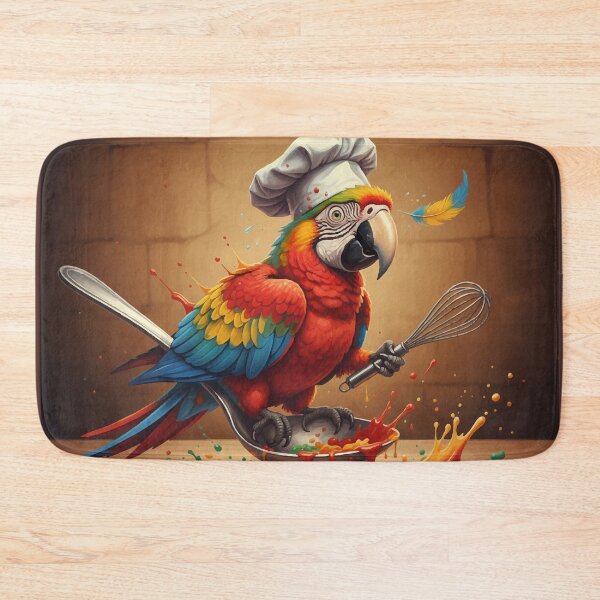 Item preview, Sous Chef Cracking Up | Cooking Parrot designed and sold by SillyPawsStudio.
