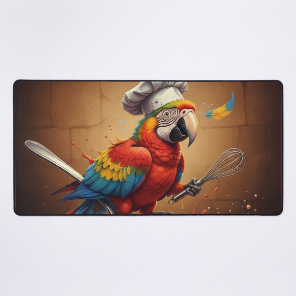 Item preview, Sous Chef Cracking Up | Cooking Parrot designed and sold by SillyPawsStudio.