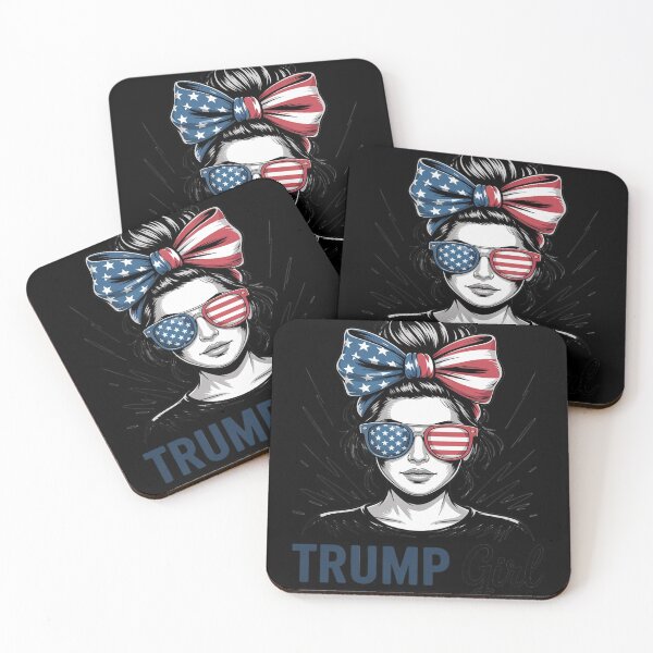 Item preview, Trump Girl No Apologies Messy Bun Sunglasses Trump 2024 USA  designed and sold by RoyTill0Art.