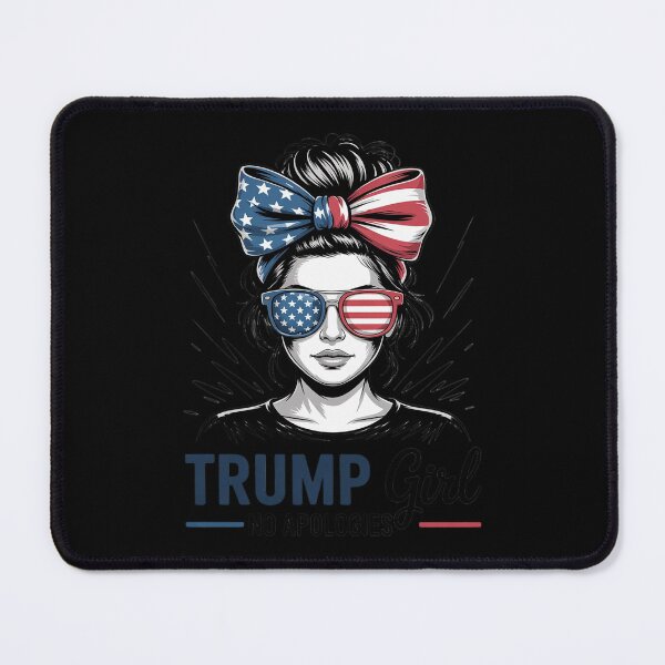 Item preview, Trump Girl No Apologies Messy Bun Sunglasses Trump 2024 USA designed and sold by RoyTill0Art.