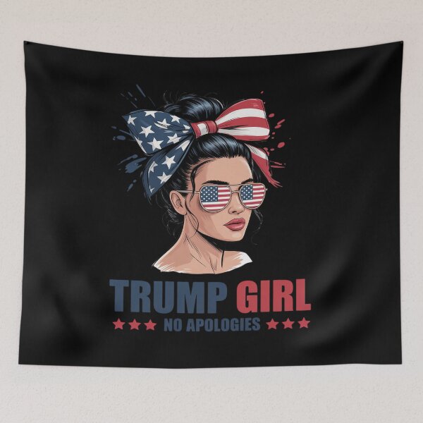 Item preview, Trump Girl No Apologies Messy Bun Sunglasses Trump USA  designed and sold by RoyTill0Art.