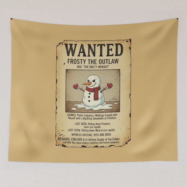 Item preview, WANTED: Frosty the Outlaw designed and sold by AlphaPrint2410.