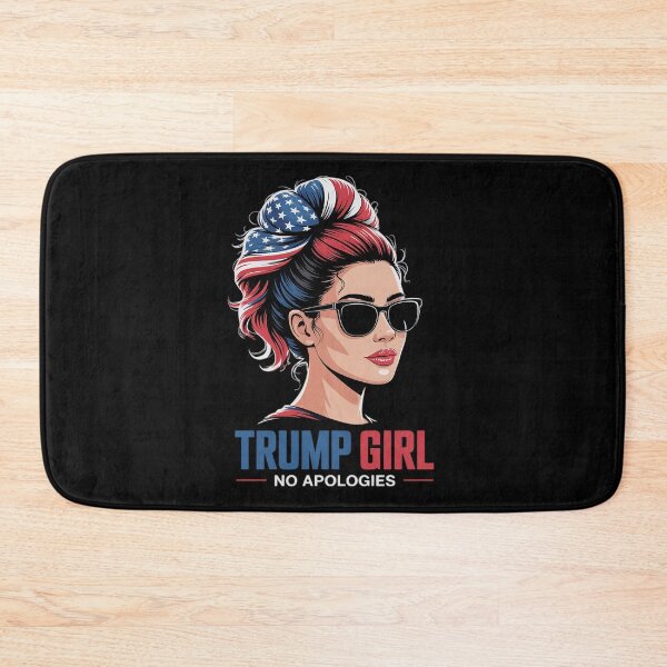 Item preview, Trump Girl No Apologies Messy Bun Sunglasses Trump USA Flag  designed and sold by RoyTill0Art.