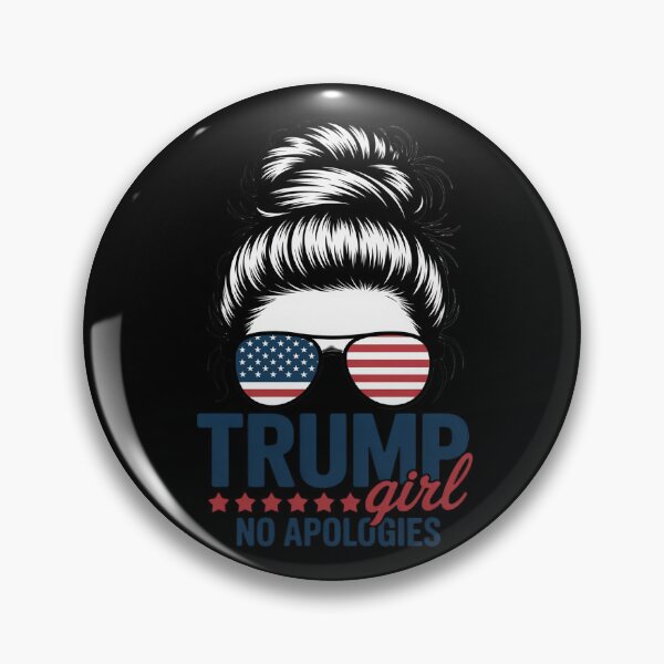 Item preview, Trump Girl No Apologies Messy Bun Trump American Flag  designed and sold by RoyTill0Art.