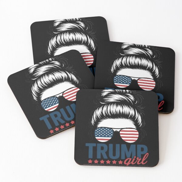 Item preview, Trump Girl No Apologies Messy Bun Trump American Flag  designed and sold by RoyTill0Art.