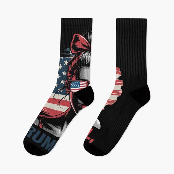 Item preview, Trump Girl No Apologies Messy Bun Trump American Flag1  designed and sold by RoyTill0Art.