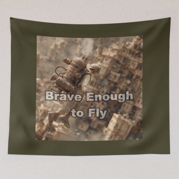 Item preview, Brave Enough to Fly – Steampunk Adventure Boy Art designed and sold by casualnature.
