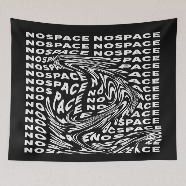 Item preview, NOSPACE Vortex Typography – Abstract Black & White Distorted Text Design for Streetwear & Decor designed and sold by Bright Nest Studio.