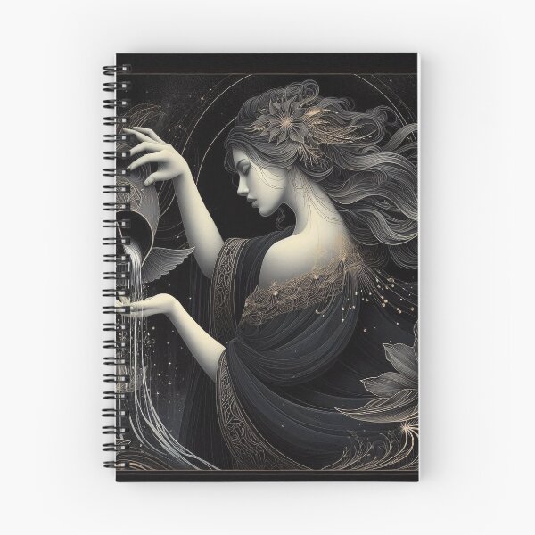 Item preview, Aquarius – Dark Realistic Zodiac Illustration designed and sold by Roberta Calabrese.