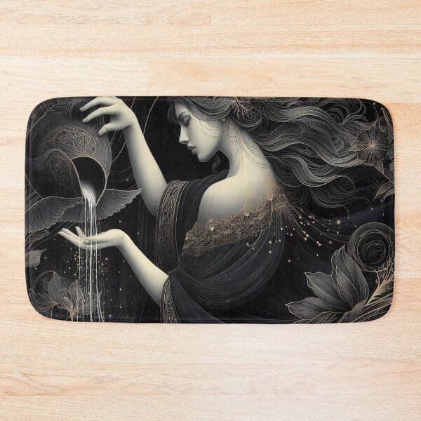 Item preview, Aquarius – Dark Realistic Zodiac Illustration designed and sold by Roberta Calabrese.