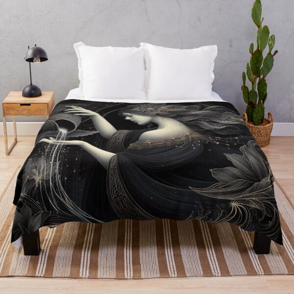 Item preview, Aquarius – Dark Realistic Zodiac Illustration designed and sold by Roberta Calabrese.