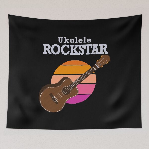 Item preview, Hawaiian Funny Ukulele Rockstar Retro Sunset designed and sold by Stable-Camp-Rd.