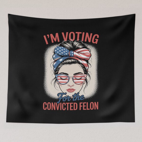 Item preview, Trump Girls Messy Hair Buns Glasses Vote Convicted Felon  designed and sold by RoyTill0Art.