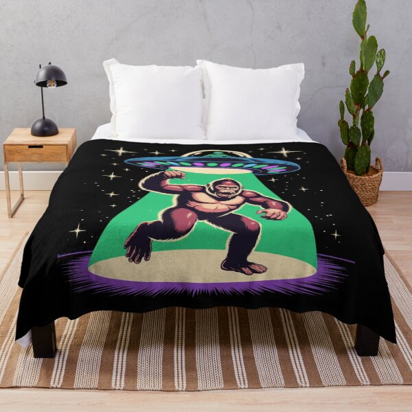 Item preview, Bigfoot Sasquatch Abduction Alien Invasion UFO Spaceship designed and sold by BeetleMalon.
