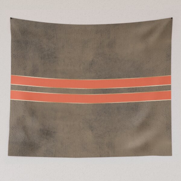 Item preview, Leather Look with Gold Orange Stripes Vintage Hipster Retro Design designed and sold by Petra Lang.